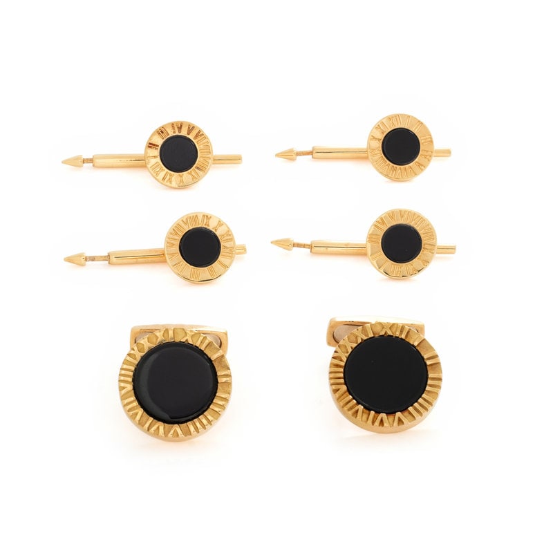 YELLOW GOLD AND ONYX DRESS SET (1 of 2)