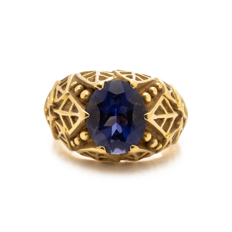 JANET YASEEN, YELLOW GOLD AND IOLITE RING (1 of 3)