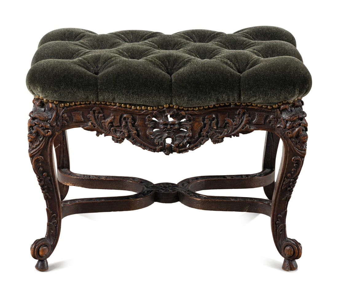 A Régence Carved Oak Stool (1 of 4)
