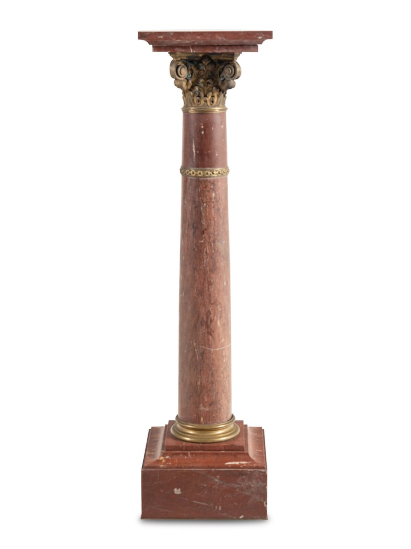 A French Gilt Bronze and Veined Red Marble Pedestal (1 of 3)