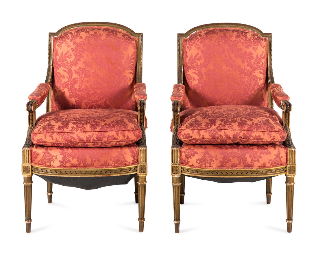 A Pair of Louis XVI Style Giltwood Fauteuils (1 of 5)