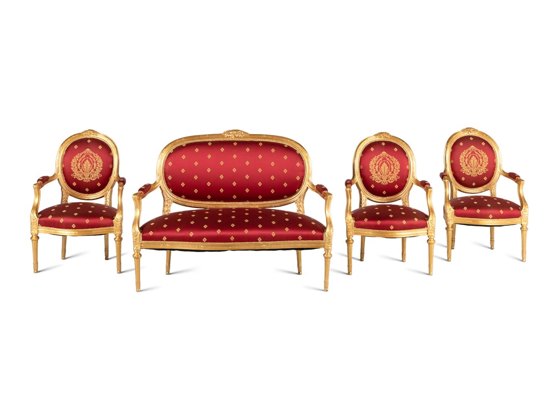 A Louis XVI Style Giltwood Four-Piece Salon Suite (1 of 6)