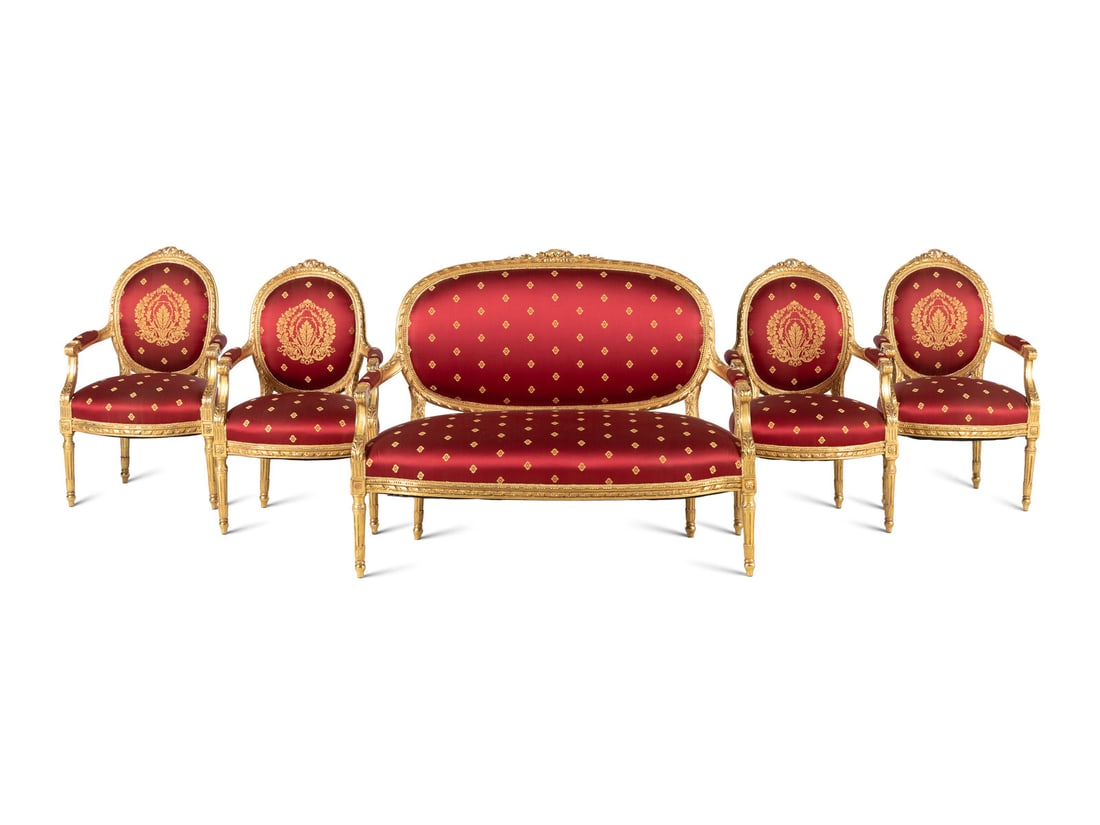 A Louis XVI Style Five-Piece Salon Suite (1 of 7)