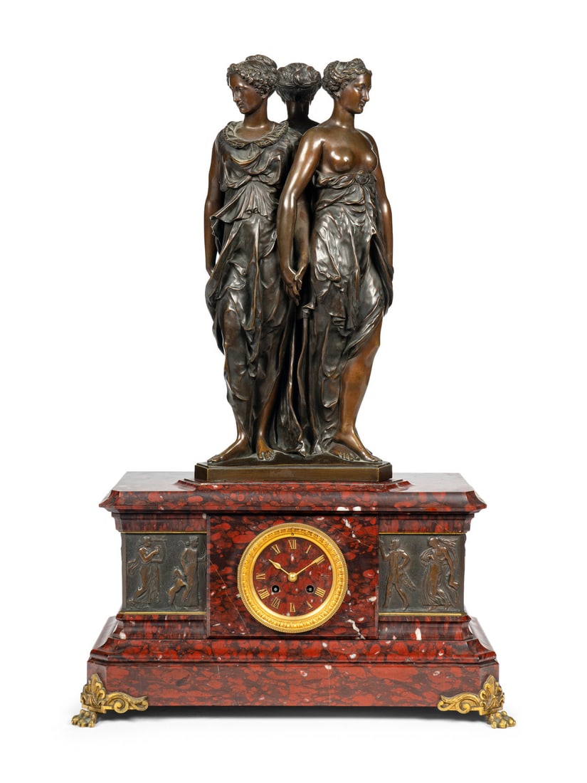 A French Bronze and Marble Figural Clock (1 of 6)