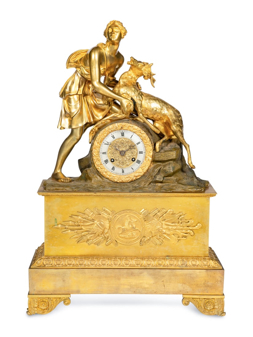 A Louis Philippe Gilt Bronze Figural Mantel Clock (1 of 4)