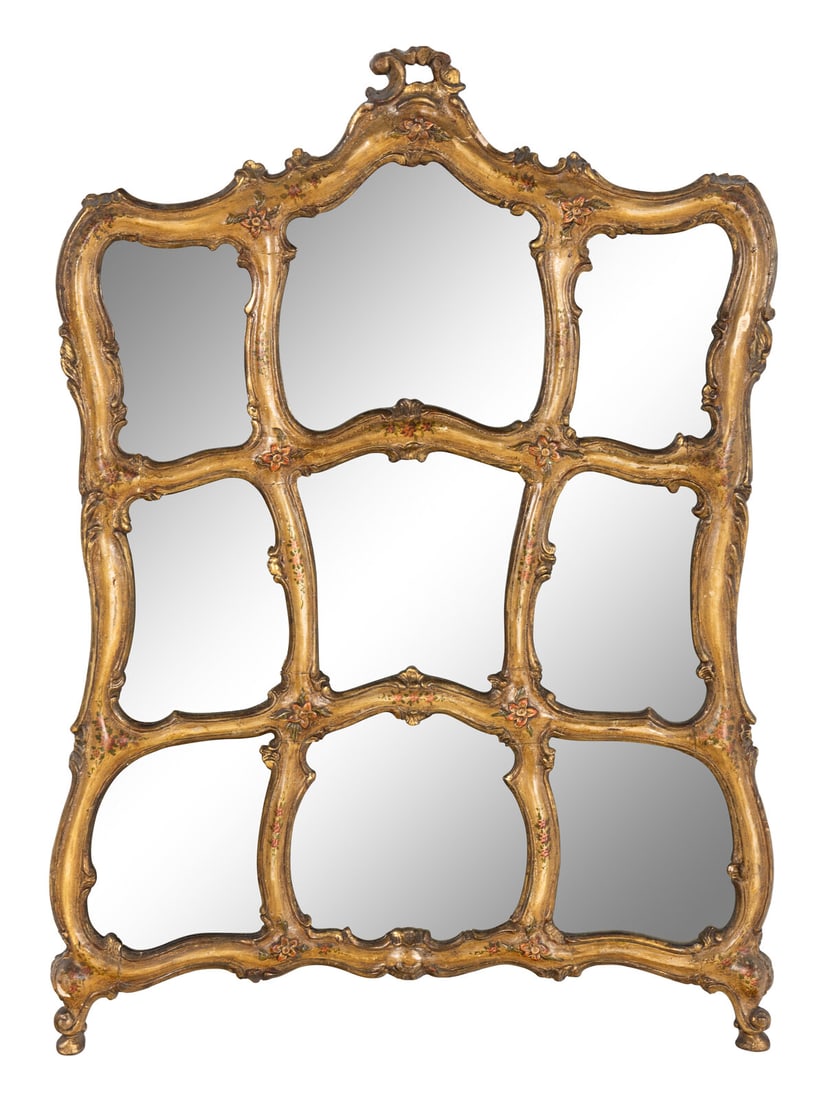 A Venetian Polychrome Painted Mirror (1 of 2)