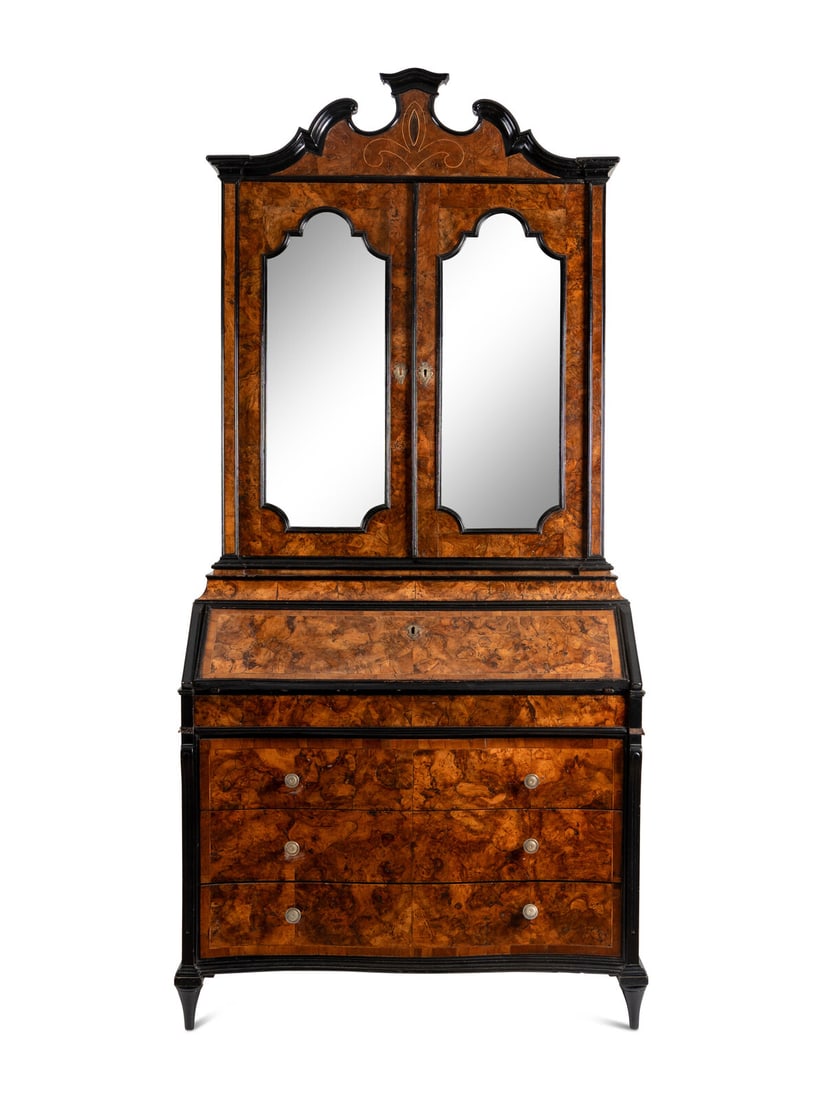 A North Italian Part Ebonized Olivewood Bureau Cabinet (1 of 5)