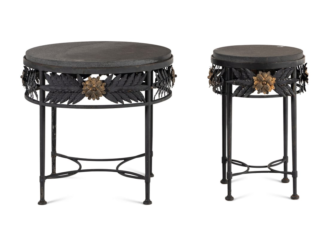 Two Mario Papperzini 'Amalfi' Stone-Top Side Tables (1 of 4)