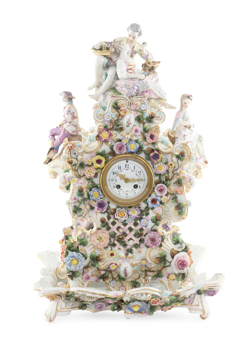 A Large German Porcelain Clock and Stand (1 of 5)