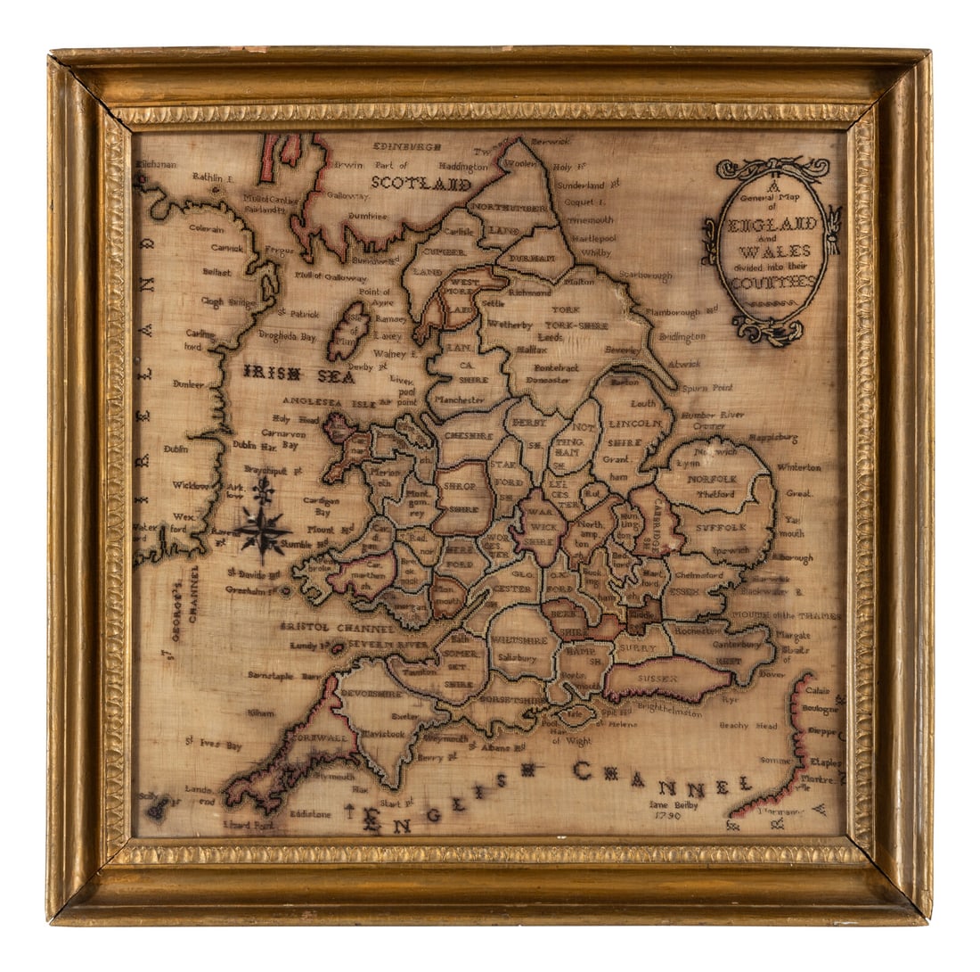 An English Needlepoint Map (1 of 4)