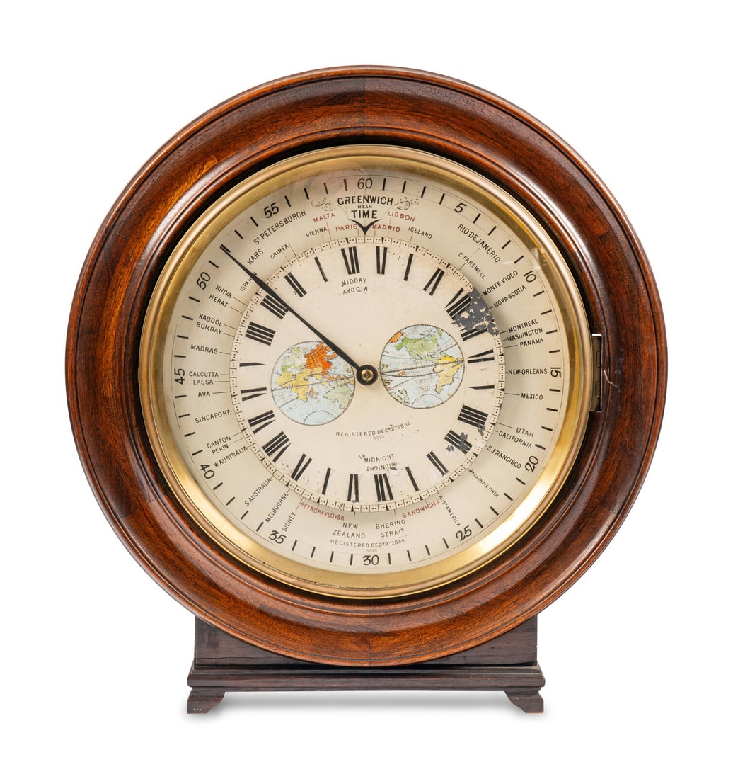 An English Oak Framed World Time Wall Clock (1 of 3)