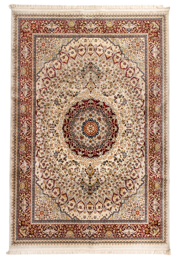 A Qom Wool and Silk Rug (1 of 3)