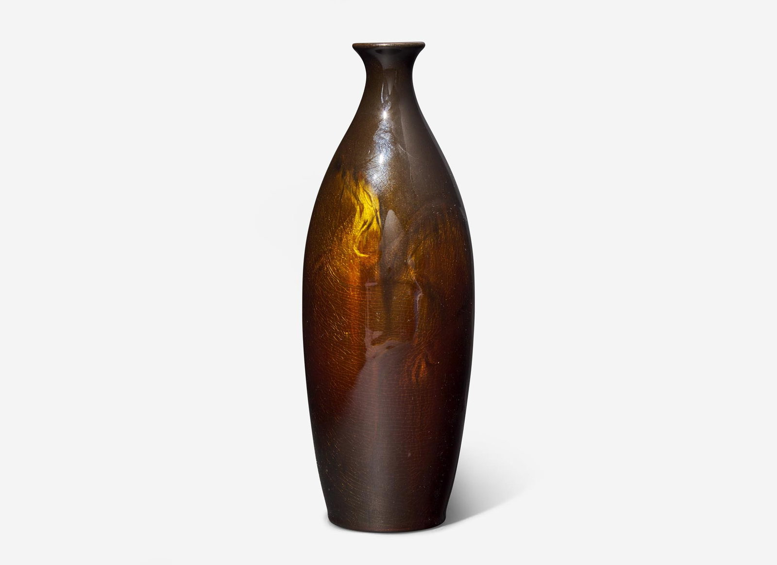 Albert Valentien for Rookwood Pottery, Tiger Eye Vase with Dragon: Albert Valentien for Rookwood Pottery, Tiger Eye Vase with Dragon Cincinnati, Ohio, 1898 Glazed earthenware Impressed manufacturer's marks to underside: Flame mark, "790, ARV" with museum numbers H: 9