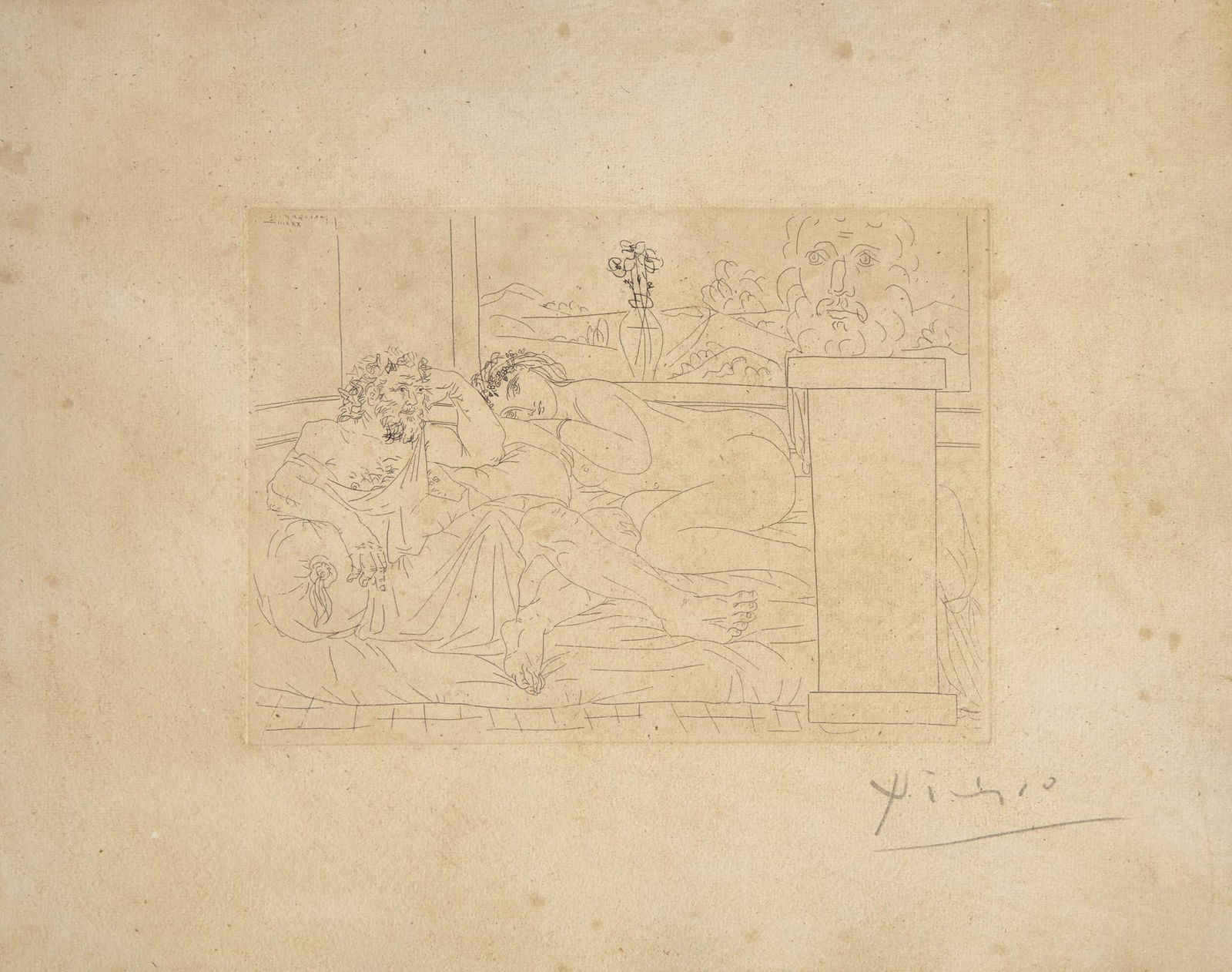 Pablo Picasso (Spanish, 1881-1973), Le Repos Du Sculpteur IV, from La Suite Vollard (1 of 2)