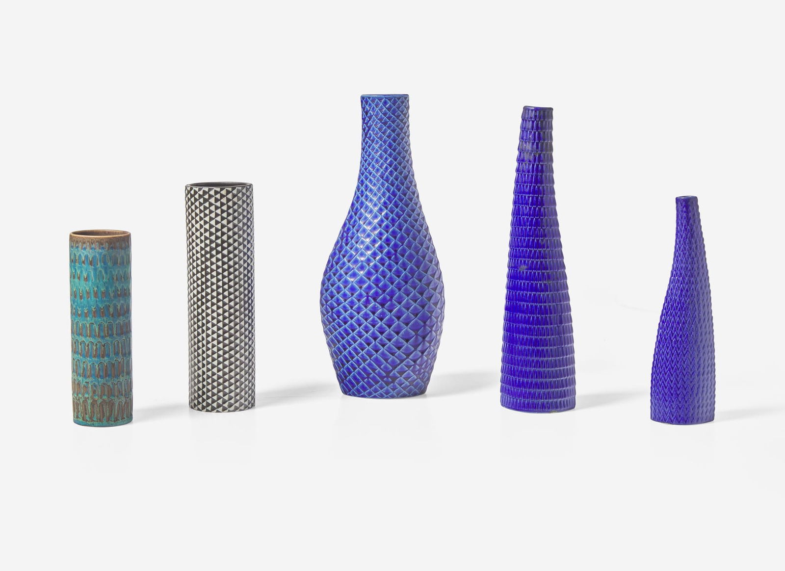 Stig Lindberg for Gustavsberg, Five Vases (1 of 3)
