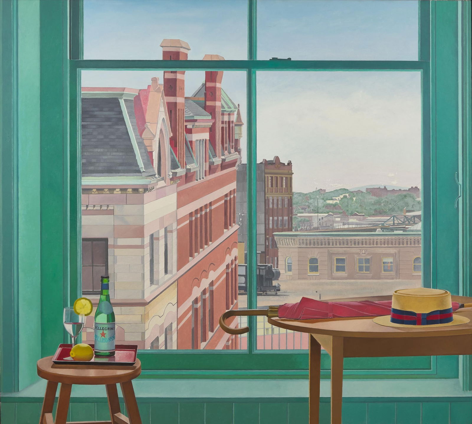 Linda Etcoff (American, b. 1971), Interior/Exterior with Umbrella and Hat (1 of 2)