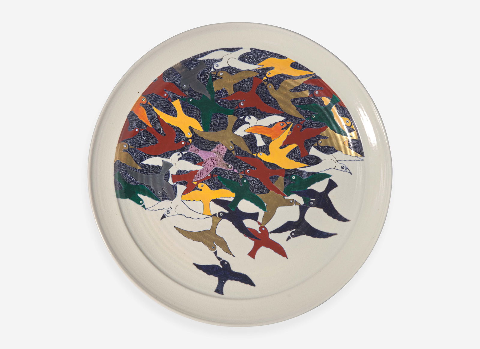 Ralph Bacerra, Large Charger with Birds (1 of 4)