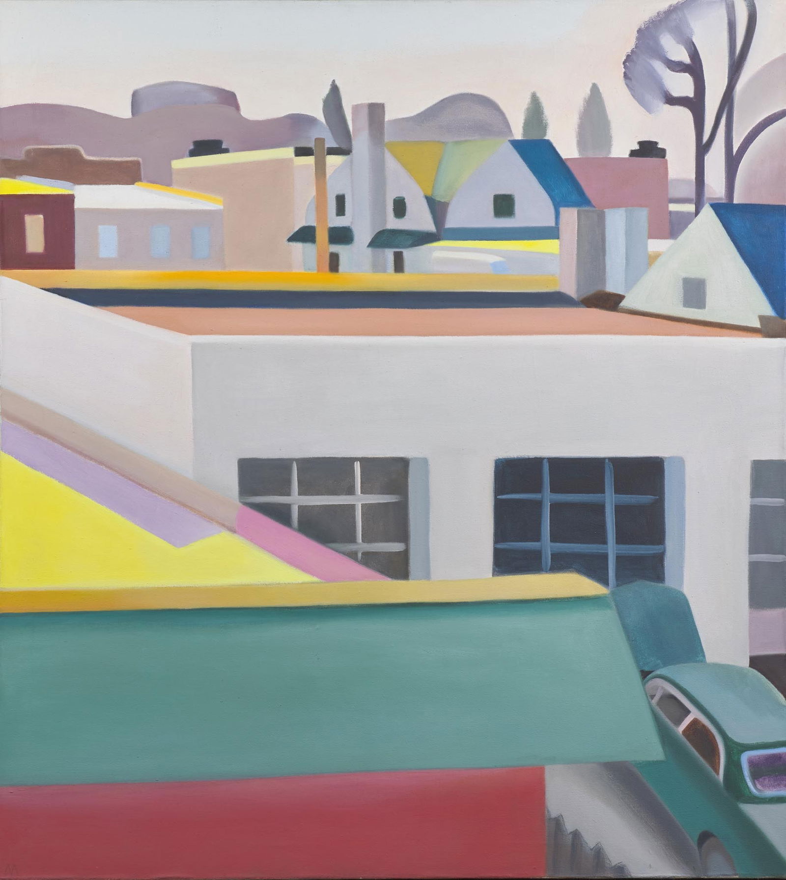 Martha Armstrong (American, b. 1940), Ardmore Radiator Repair: Martha Armstrong (American, b. 1940), Ardmore Radiator Repair Signed with monogram bottom left, oil on canvas. 40 x 35 3/4 in. (101.6 x 90.8cm) Provenance Gross McCleaf Gallery, Philadelphia, Pennsylv