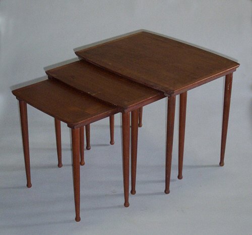 DANISH TEAK NESTING TABLES  Teak; set of (1 of 1)