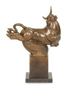 Donald de Lue (American, 1897-1988) Jupiter as the Bull: Donald de Lue (American, 1897-1988) Jupiter as the Bull bronze with brown patina signed De Lue, dated SC. 1931 and © 1986, numbered 2/15, and stamped with the TX monogram for the Tallix Foundry i