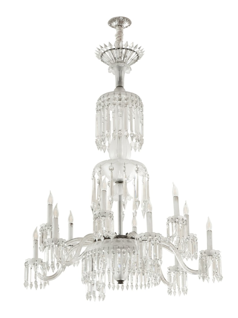 A Baccarat Cut and Etched Glass Twelve-Light Chandelier (1 of 2)