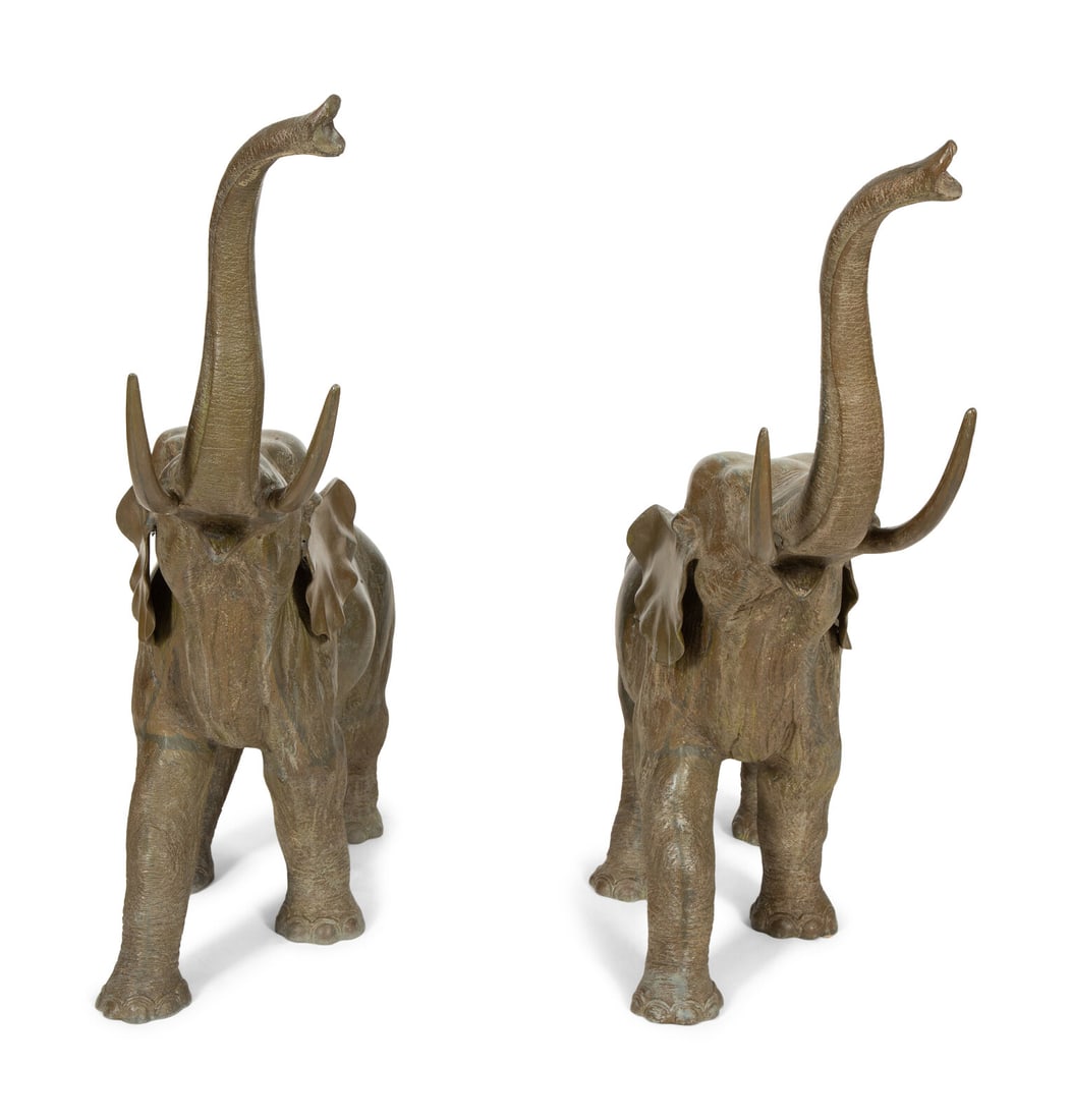 A Pair of Patinated Bronze Elephants (1 of 4)