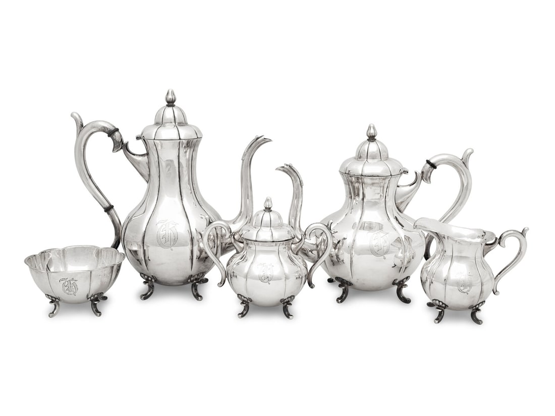 A Japanese Silver Five-Piece Tea and Coffee Service (1 of 5)