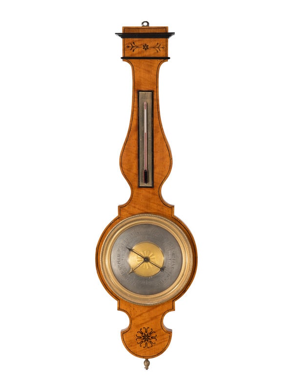 An English Satinwood Wheel Barometer (1 of 4)