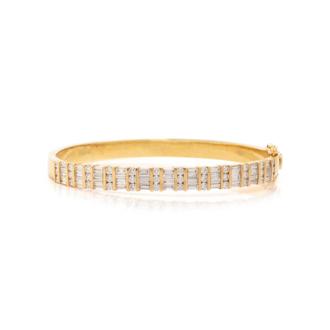 YELLOW GOLD AND DIAMOND BANGLE BRACELET (1 of 2)