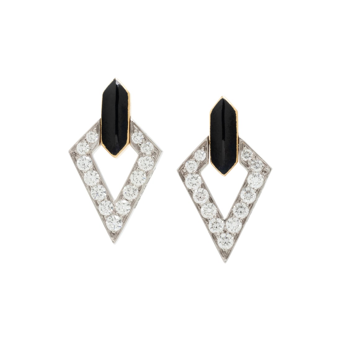 DAVID WEBB, DIAMOND AND ONYX EARRINGS (1 of 2)