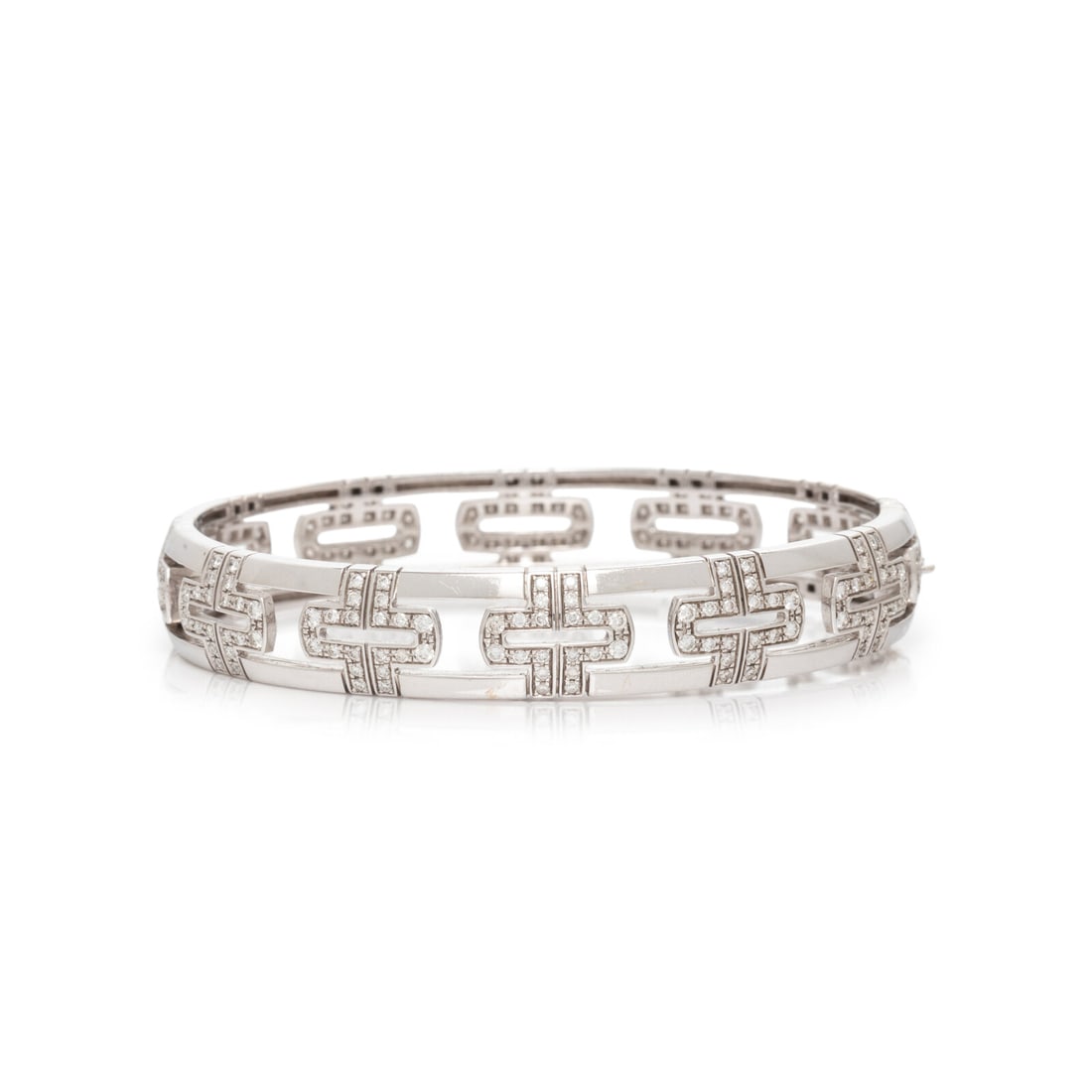 BULGARI, WHITE GOLD AND DIAMOND 'PARENTESI' BANGLE BRACELET (1 of 2)