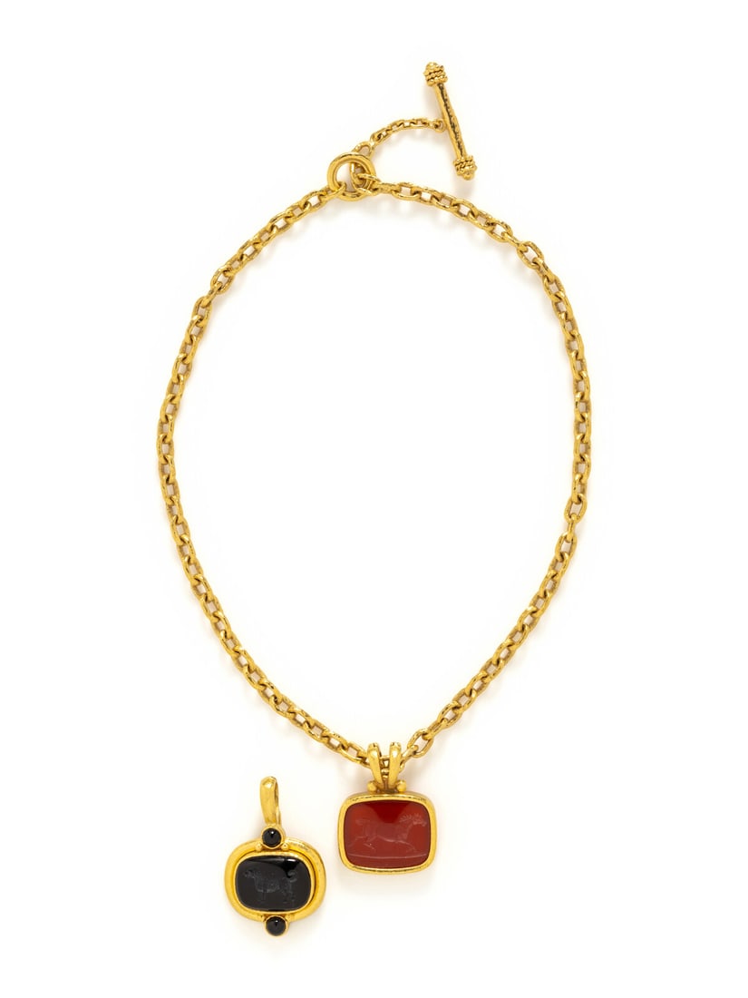 ELIZABETH LOCKE, YELLOW GOLD NECKLACE AND PENDANTS (1 of 4)