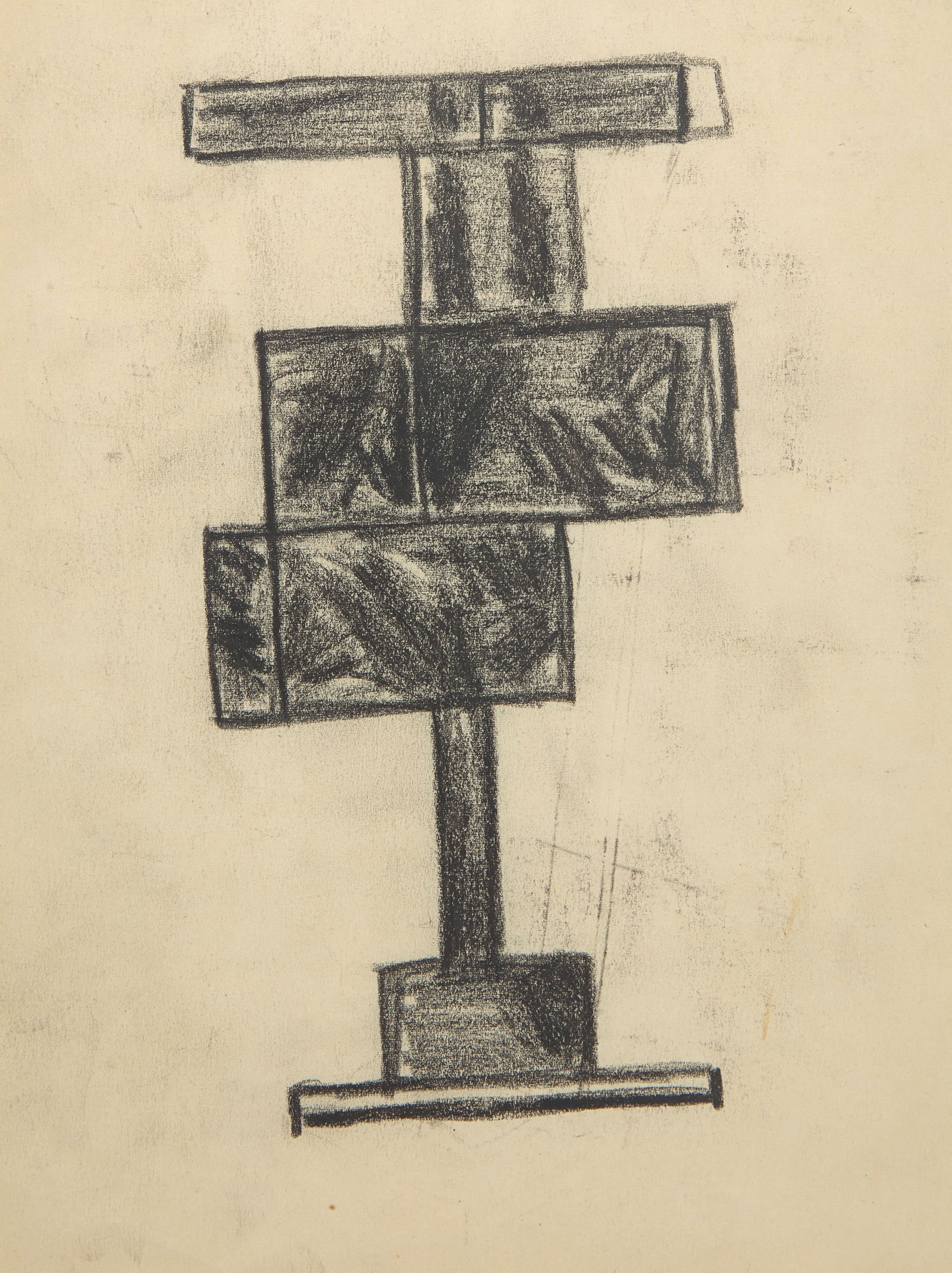 David Smith (American, 1906-1965) - Cubi Study (Study for Sculpture): David Smith (American, 1906-1965) - Cubi Study (Study for Sculpture) Charcoal on paper 10 1/4 x 7 3/4 in. (26 x 19.7cm) Executed circa 1956. Provenance The Artist. Private Collection. Mekler Gallery,