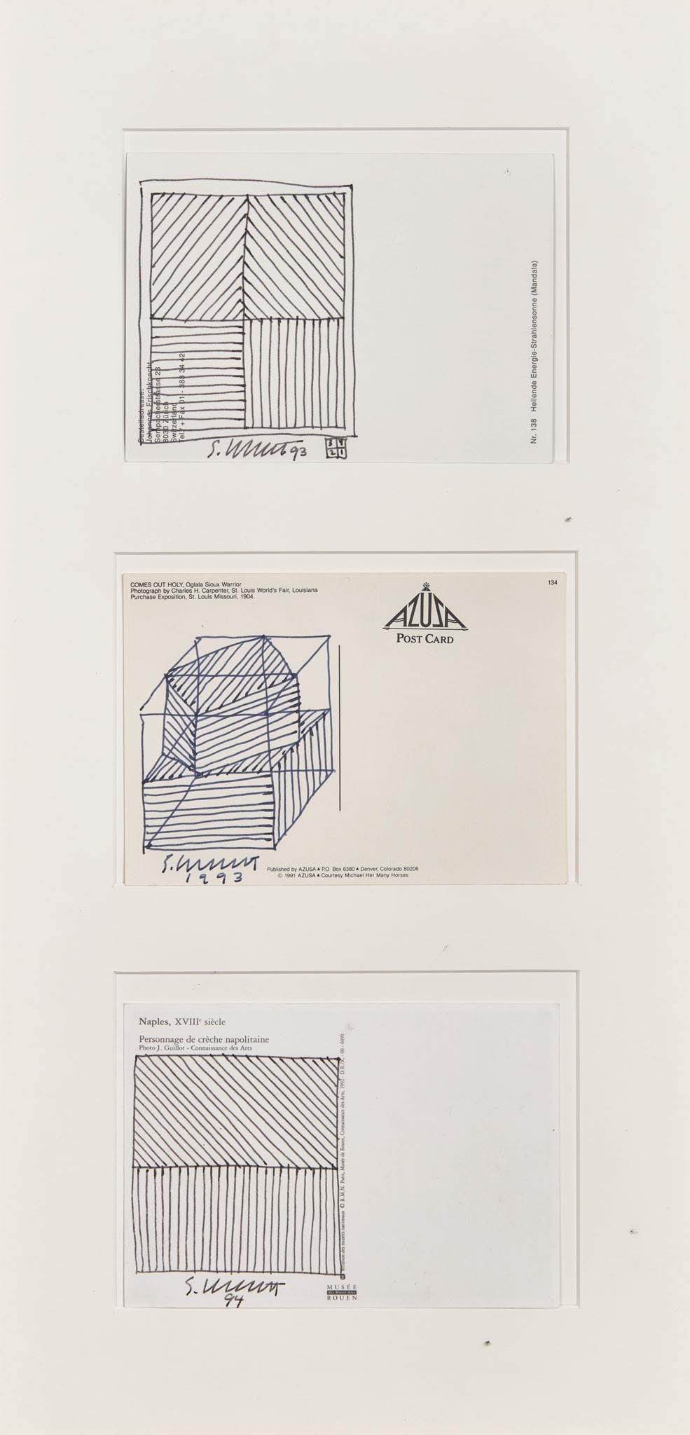 Sol LeWitt (American, 1928-2007) - Three Postcards (1 of 2)