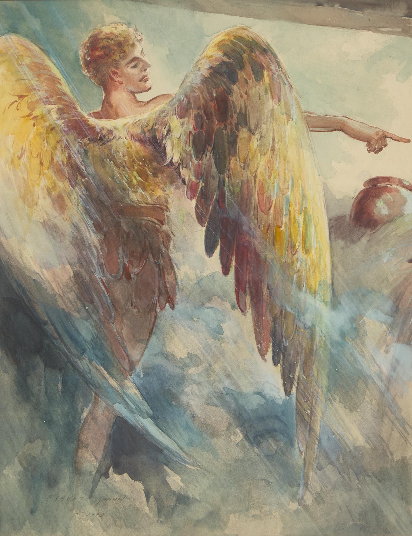 Everett Shinn (American, 1876-1953) - Angel of Judgment (1 of 2)