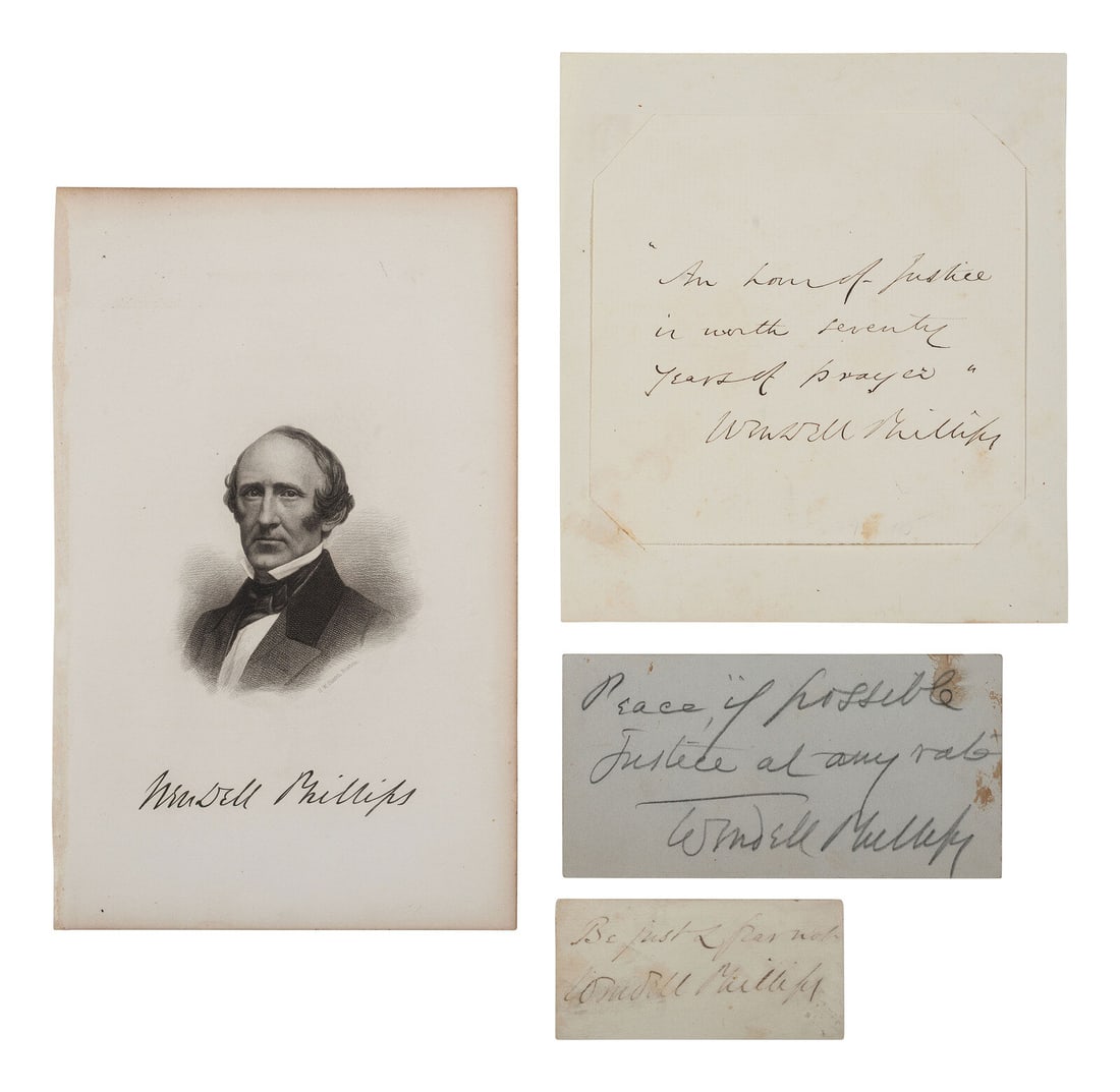 [ENSLAVEMENT & ABOLITION]. A group of 11 items related to abolitionists including William Lloyd (1 of 5)