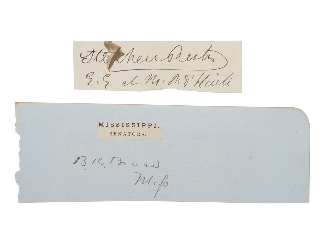 [POLITICS IN AMERICA]. A group of 8 items related to early African American politicians and (1 of 8)