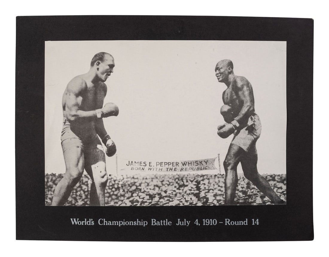 [BOXING]. World's Championship Battle, July 4, 1910 - Round 14. Featuring Jack Johnson and Jim (1 of 1)