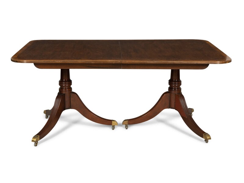 A George III Style Double-Pedestal Mahogany Dining Table (1 of 3)