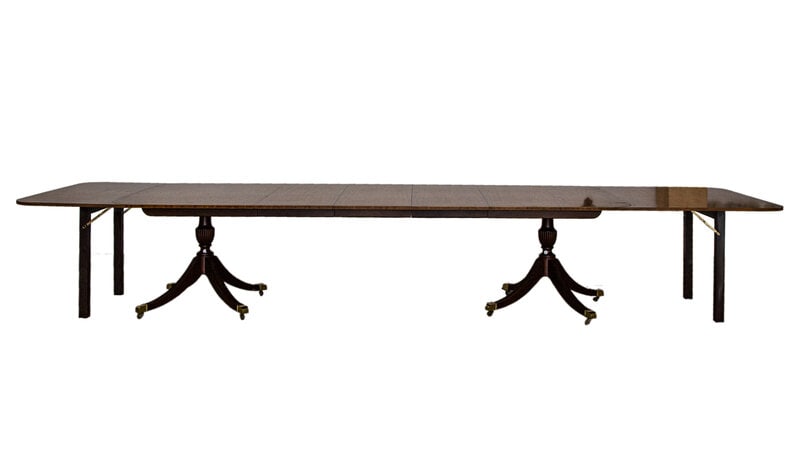 A George III Style Mahogany Double Pedestal Extension  Dining Table (1 of 1)