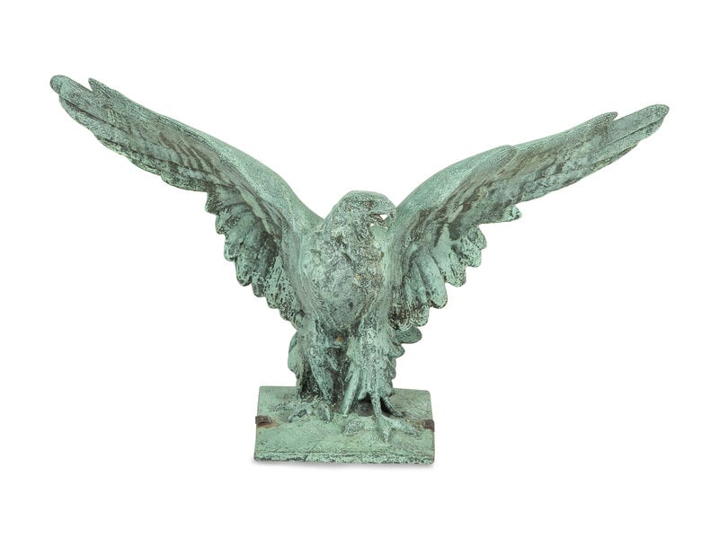 A Patinated Cast Metal Eagle Architectural Ornament with Verdigris Patina (1 of 7)