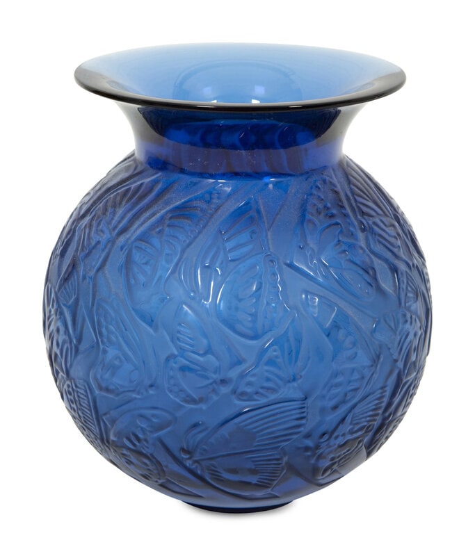 A Lalique Nymphale Vase: A Lalique Nymphale Vase Second Half 20th Century signed 'Lalique France' to base. Height 8 1/2 inches. Condition The vase is in overall good con