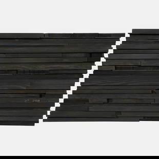 Michaela Meise (German, b. 1976) Moll 4, 2005: Michaela Meise (German, b. 1976) Moll 4, 2005 stain and acrylic on wood signed Meise, titled and dated (verso) 14 x 23 3/4 x 3 inches.