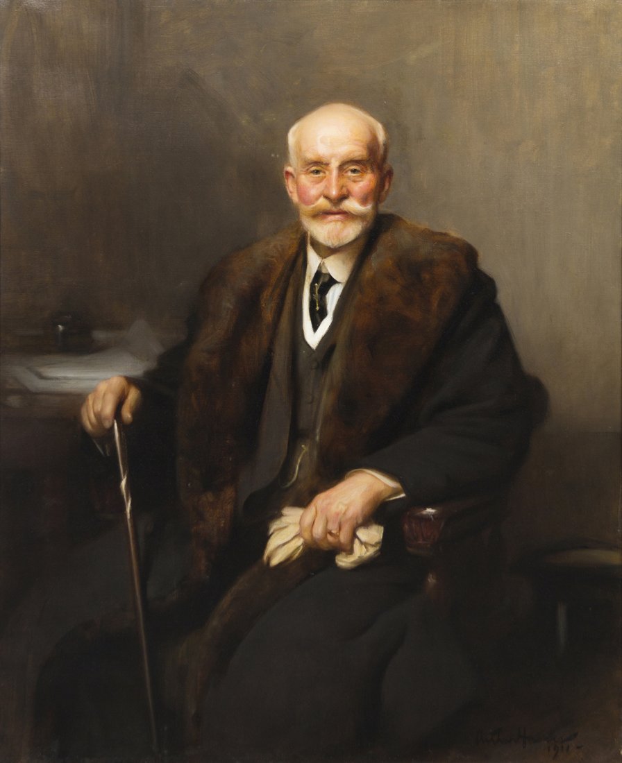 Arthur Hacker, (British, 1858-1919), Portrait of a: Arthur Hacker (British, 1858-1919) Portrait of a Gentleman, 1911 oil on canvas signed Arthur Hacker and dated (lower right) 30 x 24 inches. Property from the Collection of Dr. and Mrs