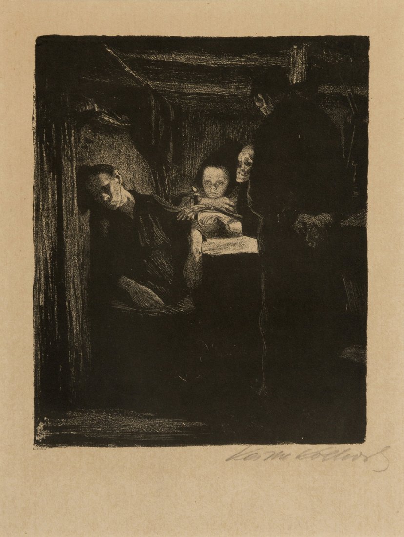 Kathe Kollwitz, (German, 1867-1945), Tod pl.2 (fro: Kathe Kollwitz (German, 1867-1945) Tod pl.2 (from Ein Weberaufstand) lithograph signed Kathe Kollwitz (lower right) 8 3/4 x 7 1/4 inches. Property from the Collection of Mr. and Mrs.