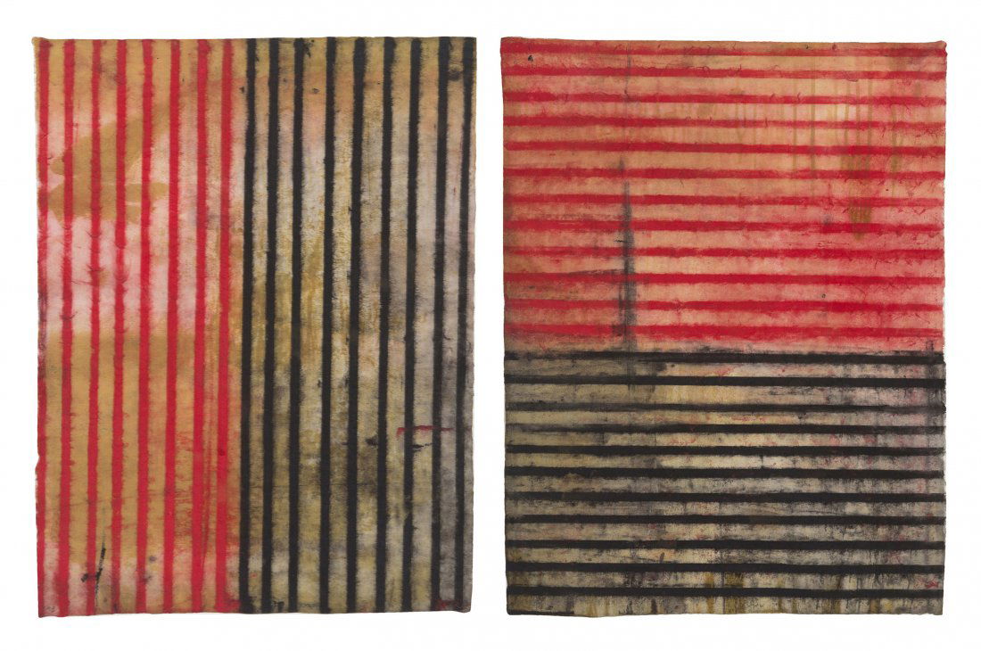 Robert Kelly, (American, b. 1956), Tantra Ledger: Robert Kelly (American, b. 1956) Tantra Ledger XXV and Tantra Ledger XXVII, 1998 (a pair of works) conte and gouache on paper initialed RK and dated (lower right) 14 1/2 x 11