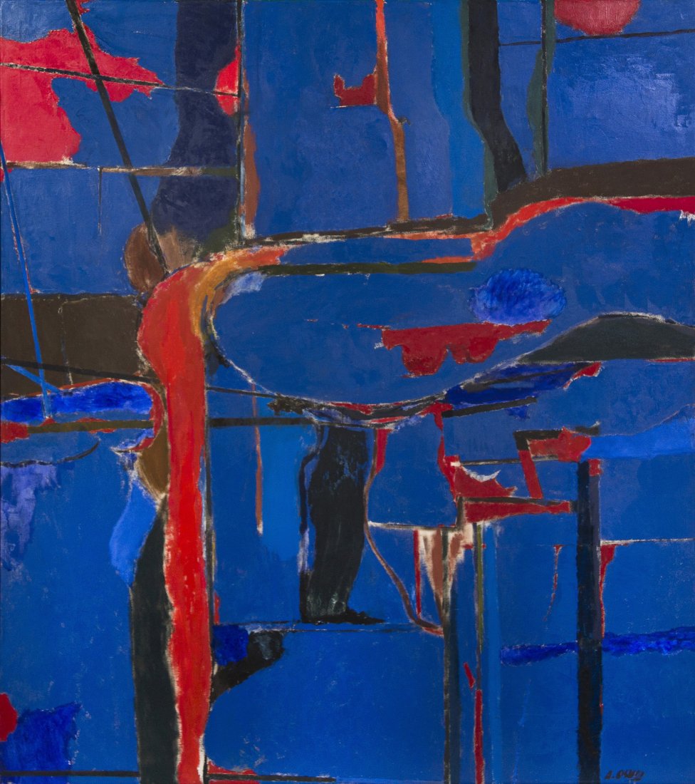 Arthur Osver, (American, 1912-2006), Airbourne, 1: Arthur Osver (American, 1912-2006) Airbourne, 1970 latex and acrylic on canvas signed A. Osver (lower right) 70 x 62 inches.