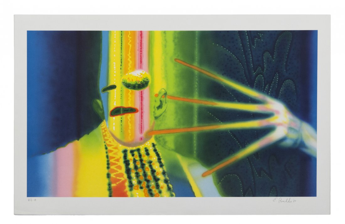 Ed Paschke, (American, 1939-2004), George Mills,: Ed Paschke (American, 1939-2004) George Mills, 1989 lithograph edition AP 18, signed E. Paschke and dated (lower right) 26 x 36 inches.
