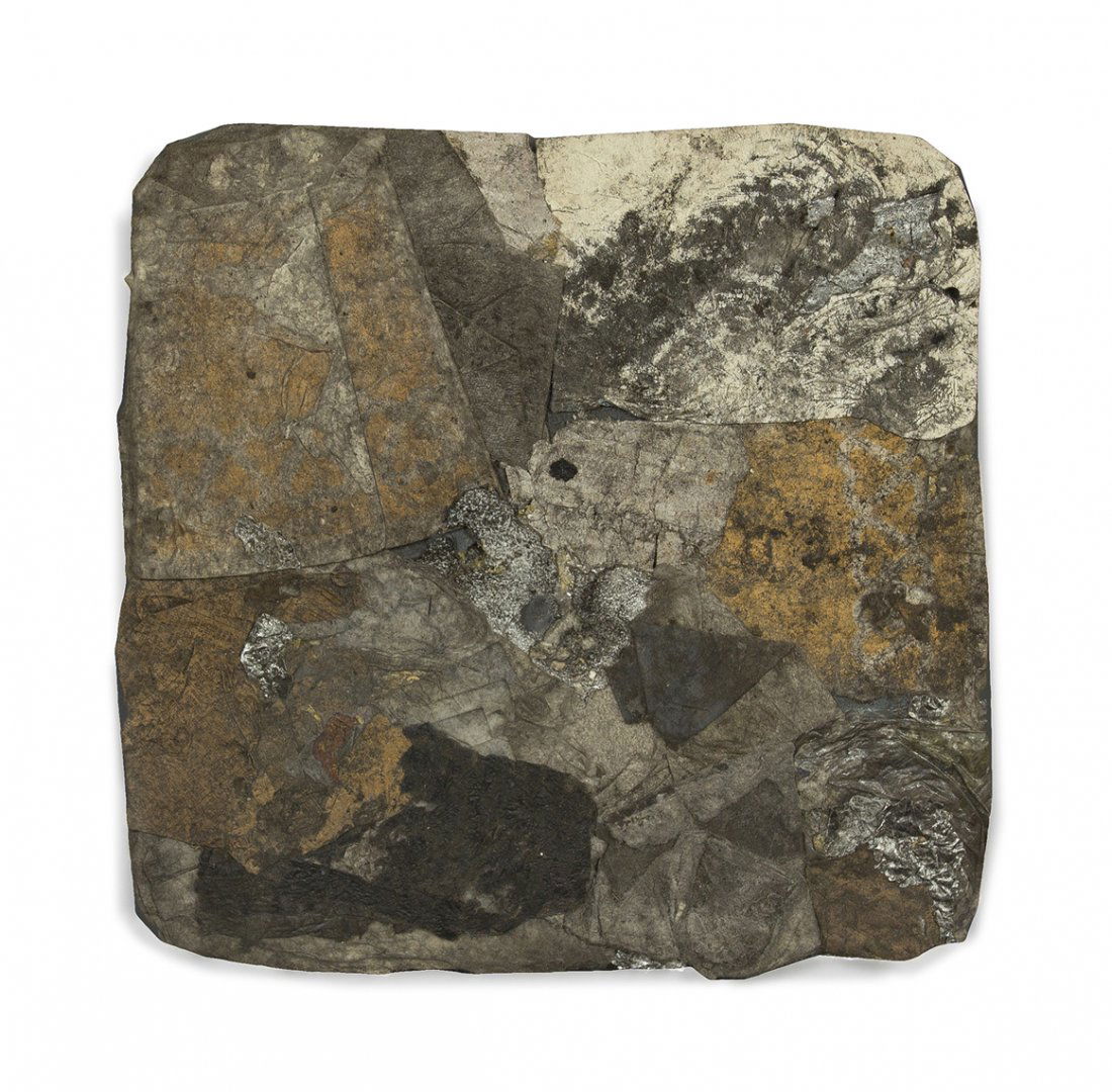 Robert Nickle, (American, 1919-1980), Untitled (f: Robert Nickle (American, 1919-1980) Untitled (foils and heavy papers), 1968-73 collage signed Robert Nickle and dated (verso) 11 x 11 inches. Provenance: Richard Gray Gallery,