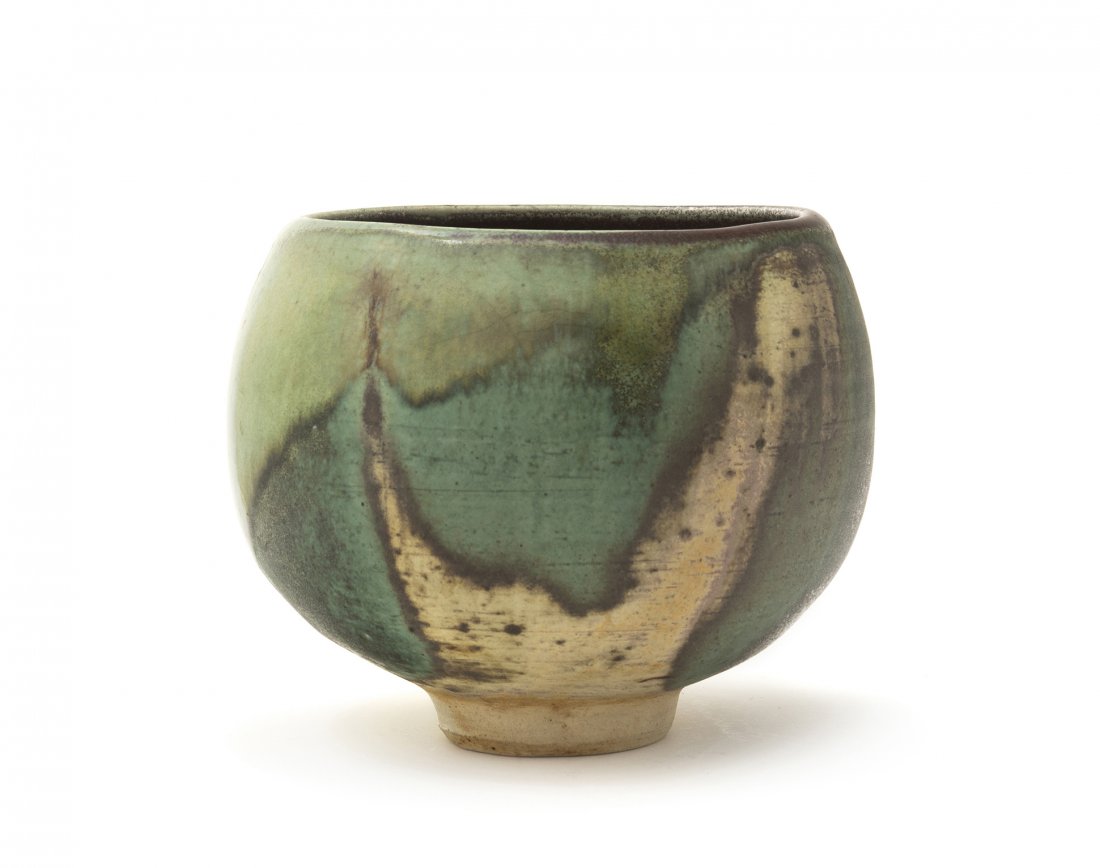 Ruth Duckworth, (British, 1919-2009), Untitled (G: Ruth Duckworth (British, 1919-2009) Untitled (Green and Blue Vase) stoneware inscribed R Height: 8 inches. Property from the Estate of Mr. Leo Herzel, Glencoe, Illinois